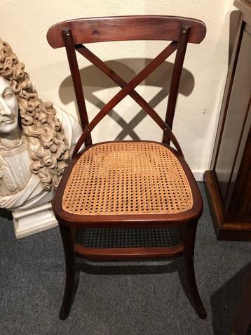 8 zgan stoelen Eichholtz Crossed eiken met rieten zitting beschikbaar voor biedingen
