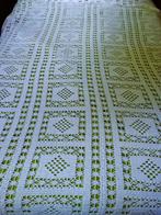 Handgehaakte grote witte katoenen Sprei +/- 210 x 215 cm, Verzenden, Gebruikt