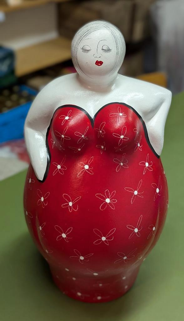 Dikke Dame Esperanza - Mexicaans Aardewerk, Antiek en Kunst, Kunst | Beelden en Houtsnijwerken, Ophalen of Verzenden