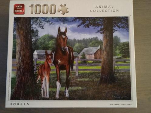 King puzzel, Horses - 1000 stukjes, Hobby en Vrije tijd, Denksport en Puzzels, Zo goed als nieuw, Legpuzzel, 500 t/m 1500 stukjes