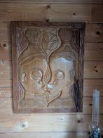 Mahonie horen wandplaquette, Huis en Inrichting, Woonaccessoires | Boeddhabeelden, Ophalen, Gebruikt