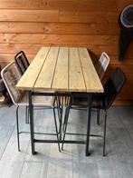 Bartafel met stoelen., Tuin en Terras, Ophalen, Gebruikt, Rechthoekig, Hout
