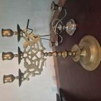 zware grote kandelaar antiek messing c1880, Ophalen of Verzenden, Koper of Brons