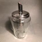 Vintage suikervaatje, suiker dispenser, glas en metaal, Ophalen of Verzenden, Zo goed als nieuw