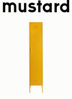 Mosterdgele Metalen Locker - Smal Model Mustad Made, Huis en Inrichting, Kasten | Kledingkasten, Ophalen, Minder dan 50 cm, Zo goed als nieuw