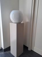 2x witte bloempot exclusief zuil, Ophalen, Kunststof, Gebruikt, Rond