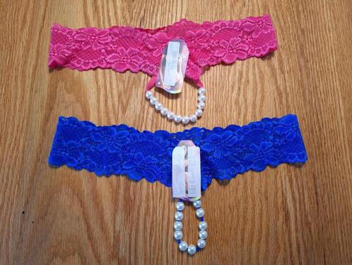2 parel strings, Kleding | Dames, Ondergoed en Lingerie, String, Overige kleuren, Verzenden