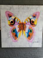Olieverf Schilderij Vlinder op Canvas, Antiek en Kunst, Ophalen