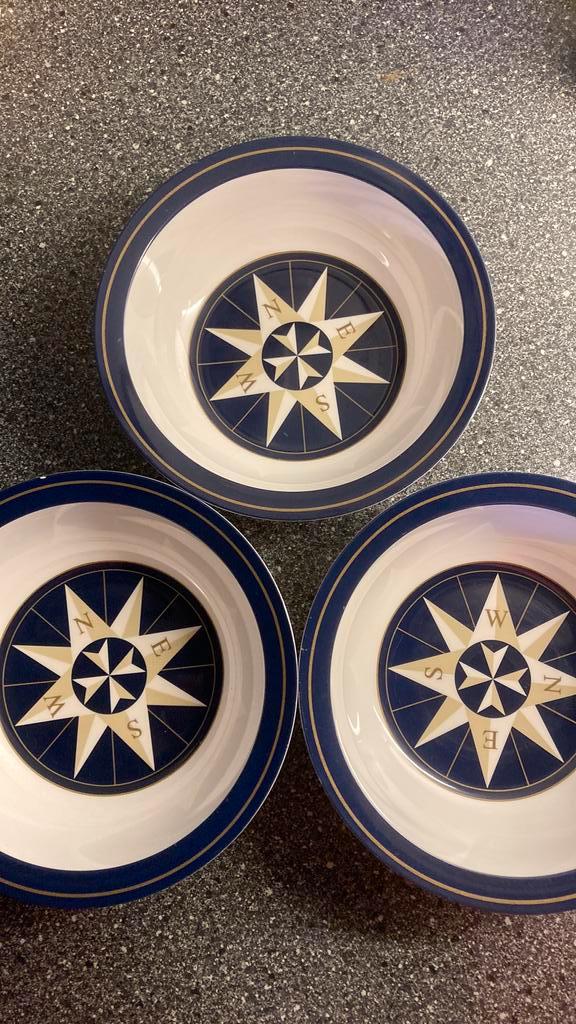 3 schaaltjes Mepal windrois travel campingservies, Caravans en Kamperen, Kampeeraccessoires, Zo goed als nieuw, Ophalen of Verzenden