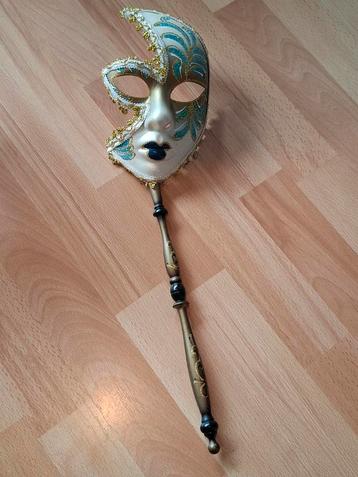 Venetiaans Masker met Stok - Bal Masqué beschikbaar voor biedingen
