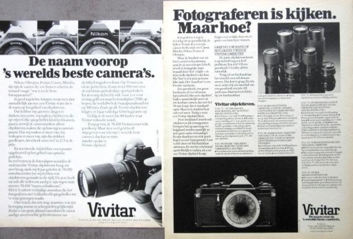 34 vintage reclames camera fototoestel 67-81 foto Eumig, Verzamelen, Fotografica en Filmapparatuur, Fototoestel, Voor 1940, Ophalen of Verzenden