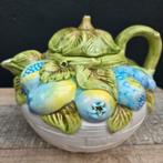 Nove barbotine aardewerk theepot - Italiaans, Antiek en Kunst, Antiek | Keramiek en Aardewerk, Ophalen of Verzenden
