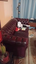 Originele leren Chesterfield bank - Amsterdam Zuidoost, Ophalen, Gebruikt, Klassiek, Driepersoons