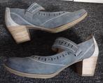 Prachtige blauwe pumps met grijze hak wide fitting maat 40, Kleding | Dames, Schoenen, Ophalen of Verzenden, Zo goed als nieuw