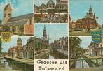 AK Bolsward stadhuis kerk Citroen Renault VW brommer, Gelopen, 1960 tot 1980, Ophalen of Verzenden, Friesland