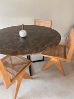 Marmeren ronde eettafel bruin, Ophalen, Overige materialen, 100 tot 150 cm, Rond