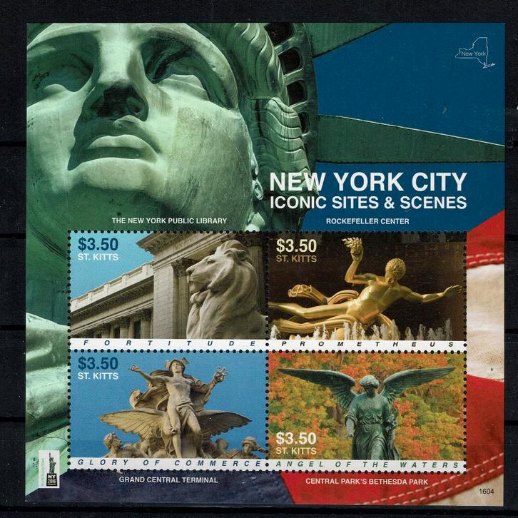 ST KITTS 2017 PF BLOK NEW YORK AMERIKA BEELDEN KUNST, Postzegels en Munten, Postzegels | Thematische zegels, Postfris, Dier of Natuur