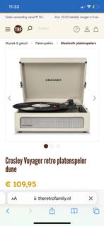 Platenspeler retro lichtgroen Crosley Voyager, Nieuw, Overige merken, Platenspeler, Ophalen of Verzenden