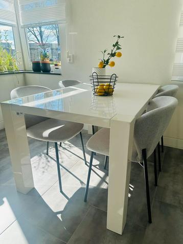 Eettafel wit hoogglans 140x90 CHAIRS ARE NOT FOR SALE!!! beschikbaar voor biedingen