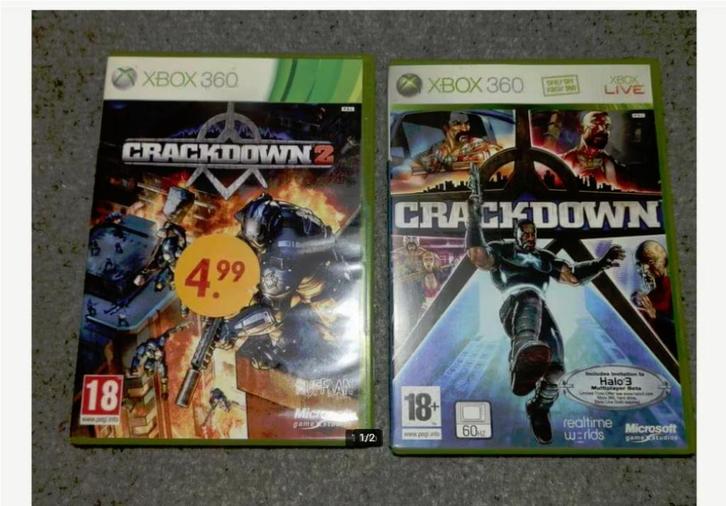 xbox 360 spel crackdown 1 en 2 box, Spelcomputers en Games, Games | Xbox 360, Gebruikt, Avontuur en Actie, 1 speler, Vanaf 18 jaar