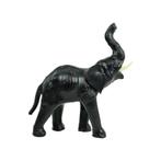 Vintage Olifant met Slagtanden Papier Mache en Leder Beeld, Ophalen of Verzenden, Gebruikt, Dier