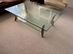 Salontafel glas messingpoot 130x80 CM, Ophalen, Nieuw, Glas, Rechthoekig