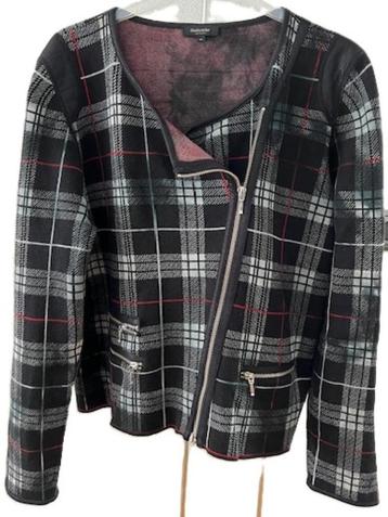 CLAUDIA STRATER kort jasje vest zwart Tartan maat 44 beschikbaar voor biedingen