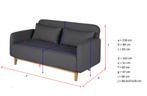 Couch Sofa Bed with 2/3 Seats DarkBlue Grey / Bank Slaapbank, Ophalen, 150 tot 200 cm, Driepersoons, 75 tot 100 cm