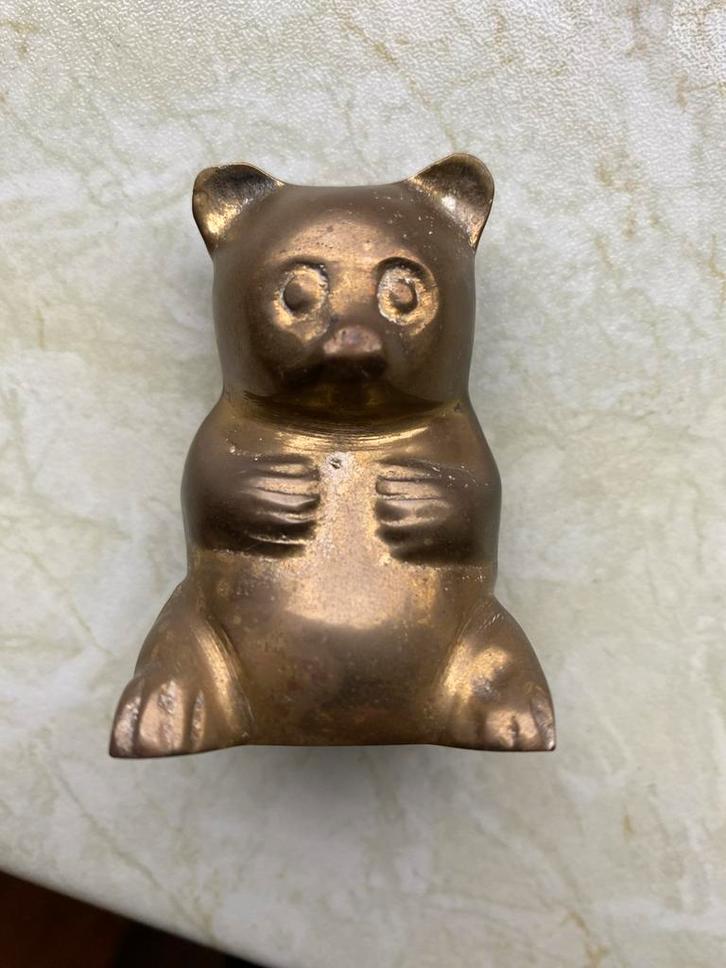 Messing beertje, Verzamelen, Beelden en Beeldjes, Gebruikt, Dier, Ophalen of Verzenden