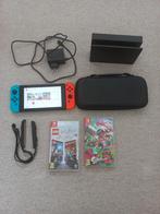 Nintendo switch v2 met 3 spellen, Switch 2019 Upgrade, Met 2 controllers, Ophalen of Verzenden, Gebruikt