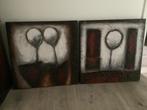 2 prachtige schilderijen - Cobra kunststroming 1948 - 1951, Antiek en Kunst, Kunst | Schilderijen | Modern, Ophalen of Verzenden