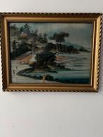 Japans op glas schilderij, Antiek en Kunst, Ophalen of Verzenden