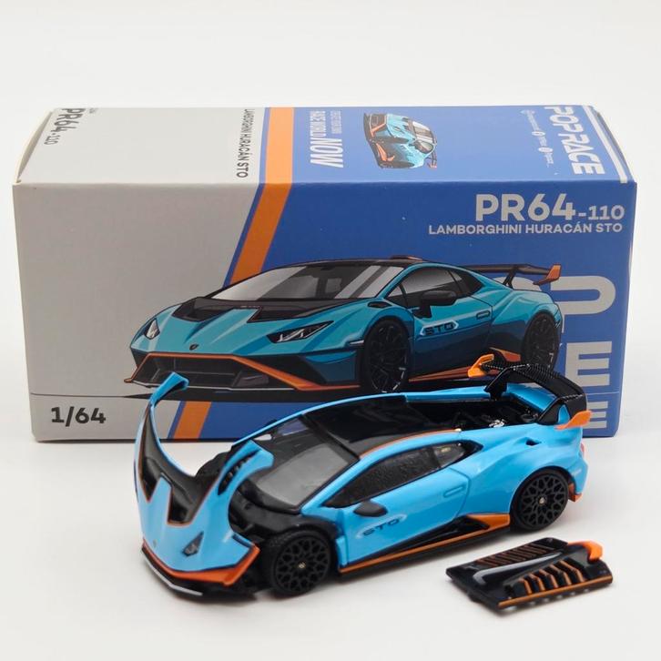 Pop Race Lamborghini Huracan STO 1:64, Hobby en Vrije tijd, Modelauto's | Overige schalen, Nieuw, Auto, Ophalen of Verzenden
