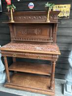 Antieke houten console met marmeren blad, Ophalen of Verzenden