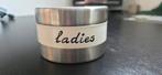 Ladies RVS rond blik voor dames hygiëne artikelen toilet wc, Ophalen of Verzenden, Gebruikt, Overige