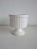 Wit keramieken bakje op voet, bloempotje voor steekschuim, Rond, Binnen, Ophalen of Verzenden, Zo goed als nieuw