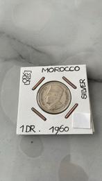 Marokko 1 Dirhams 1960 Zilver Mohammed 5, Zilver, Ophalen of Verzenden, Losse munt, Overige landen