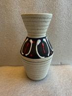 West Germany Retro jaren 70 vaas 523 18 Zwart Rood, Huis en Inrichting, Woonaccessoires | Vazen, Overige kleuren, Aardewerk of Porselein