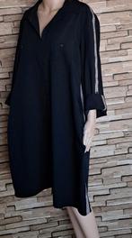 ATMOS FASHION -  Zwarte Jurk, Pied de Poule Biesjes, XL/46, Verzenden, Zwart, Maat 46/48 (XL) of groter, Zo goed als nieuw