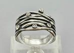 Zilveren vintage ring met Swarovski Kristallen. 2025/570, Ophalen of Verzenden, Zilver, Ring, Met edelsteen