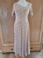 Vintage handgemaakte midi maxi jurk bloemmotief mt S izgvs, Overige kleuren, Ophalen of Verzenden, Zo goed als nieuw, Vintage