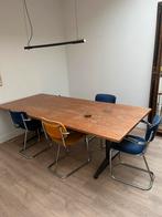 Prachtige vergader/werktafel - 60s - teak - 240x110, Ophalen, Teakhout, 200 cm of meer, 50 tot 100 cm