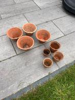 Brocante terra cotta potjes, Tuin en Terras, Bloempotten, Ophalen of Verzenden