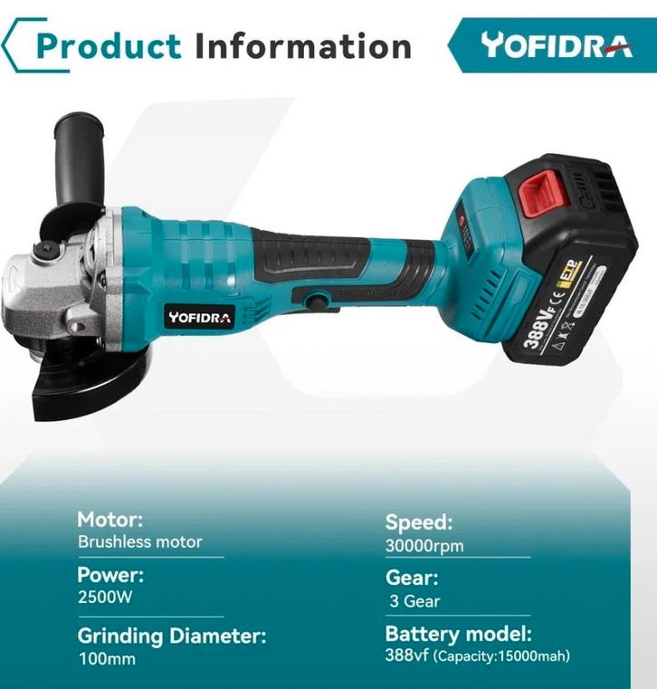 Yofidra Accuflex + Accuboor - Nieuw!, Doe-het-zelf en Verbouw, Gereedschap | Slijpmachines, Ophalen