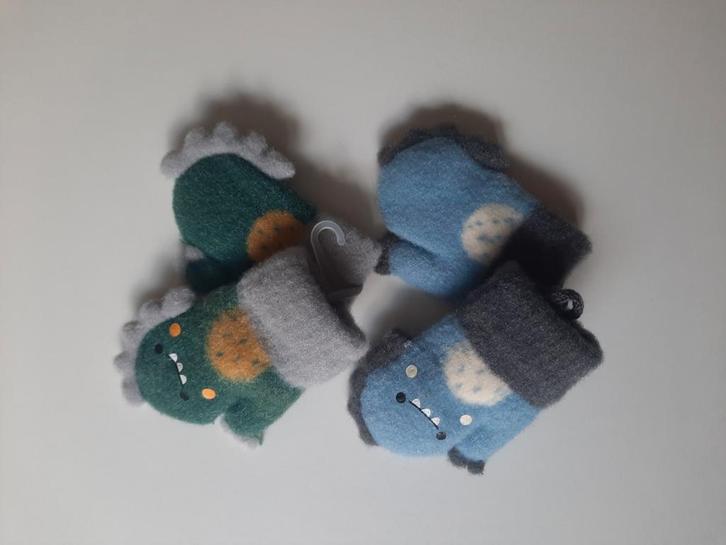 Dino Wanten Baby - Nieuw met Koord, Kinderen en Baby's, Babykleding | Mutsen, Sjaals en Wanten, Nieuw, Muts, Jongetje of Meisje