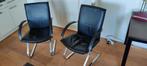 Zwarte leren stoelen 2 stuks, Ophalen, Gebruikt, Twee, Zwart