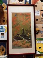 Japans De tuin der wilde ganzen zijde schilderij, Antiek en Kunst, Ophalen of Verzenden