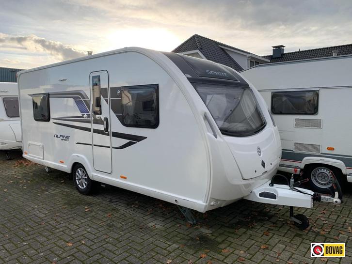 Sprite Alpine Sport 470 CF Mover/Fietsdrager, Caravans en Kamperen, Caravans, Bedrijf, tot en met 4, 1000 - 1250 kg, Standaardzit