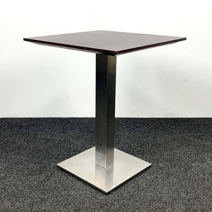 Bijzettafel met Vierkant Houten Blad 22703, Huis en Inrichting, Tafels | Bijzettafels, Gebruikt, Vierkant, 45 tot 60 cm, Minder dan 55 cm
