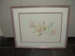 Maria Kirsting 1989 mooie bloemen aquarel in klassieke lijst